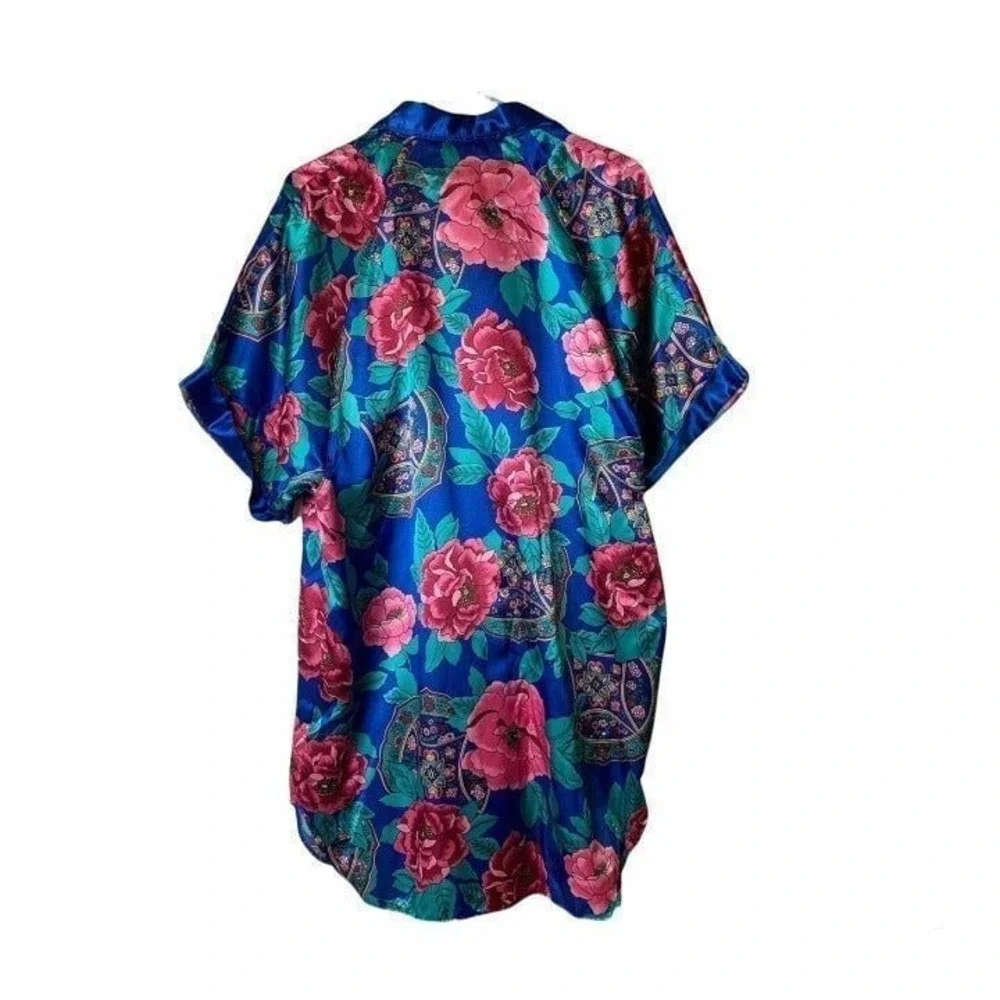 Vintage Kathryn Silky Large‎ Nightgown Night Shirt Floral VTG